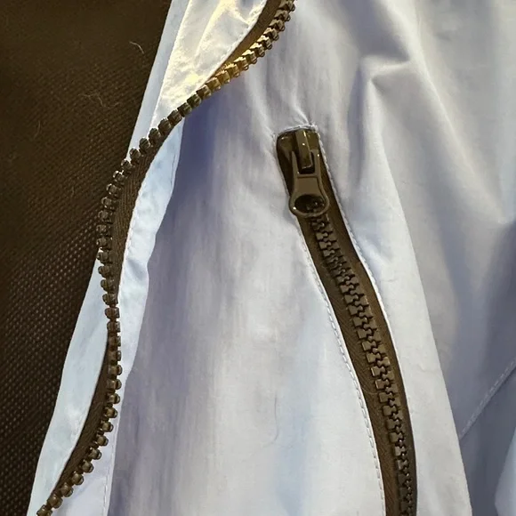 Woman Within 1X Women's Blue Hooded Jacket contrasting pockets - Picture 3 of 5